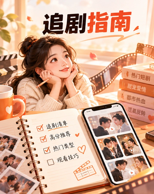 红果短剧追剧指南插画